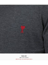 Heart Logo Wool Turtleneck Grey - AMI - BALAAN 7