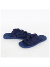 Men's Intrecciato Flat Slippers Navy Blue - BOTTEGA VENETA - BALAAN.