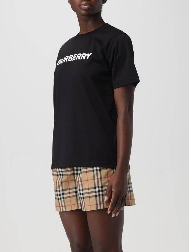 Logo Print Crew Neck Cotton Short Sleeve T-Shirt Black - BURBERRY - BALAAN 5