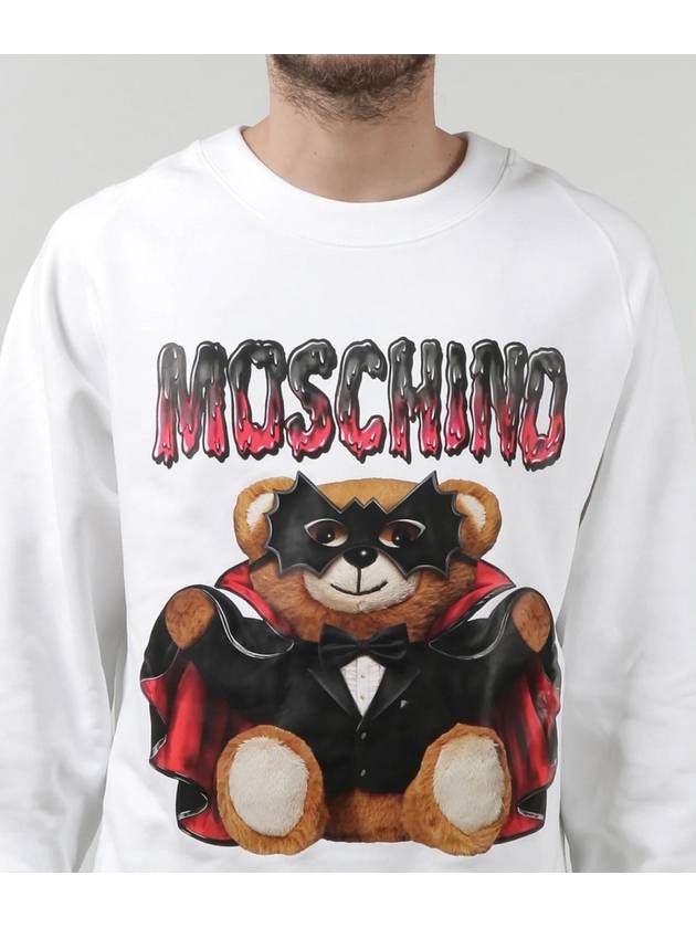 Men's Teddy Bear Batman Print Sweatshirt White V171902271001 - MOSCHINO - BALAAN 4