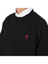 Small Heart Logo Sweatshirt Black - AMI - BALAAN 4