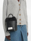 5AC Number Logo Texture Leather Bucket Bag Black - MAISON MARGIELA - BALAAN 6