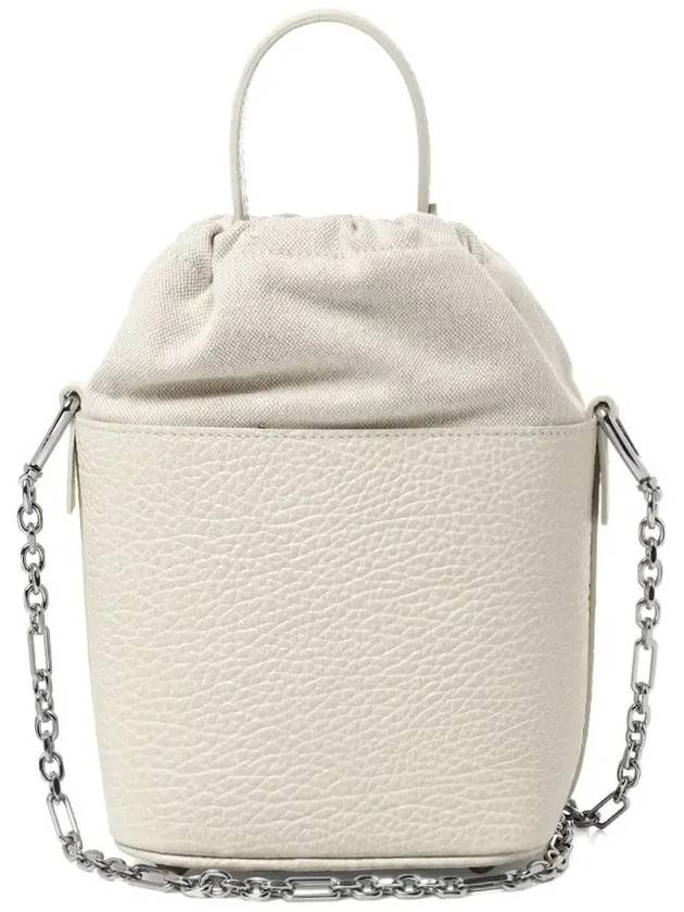 5AC Number Logo Texture Leather Bucket Bag Grey - MAISON MARGIELA - BALAAN 4