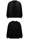 Double jersey and nylon crewneck sweatshirt black women s 134655 11ES F0002 TJ - PRADA - BALAAN 4