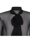 Silk Muslin Crepe Blouse Black - SAINT LAURENT - BALAAN 6