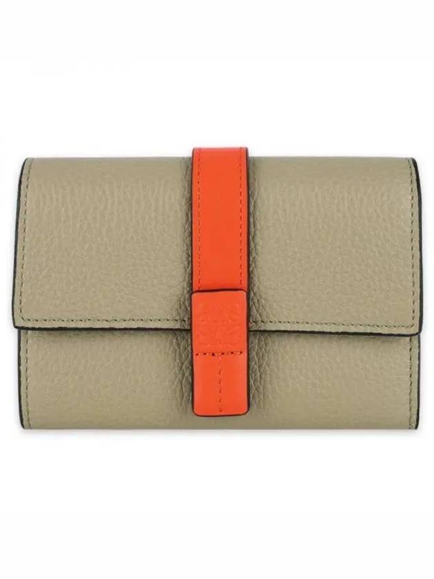 Soft Grain Small Vertical Calfskin Half Wallet Clay Green Orange - LOEWE - BALAAN 2