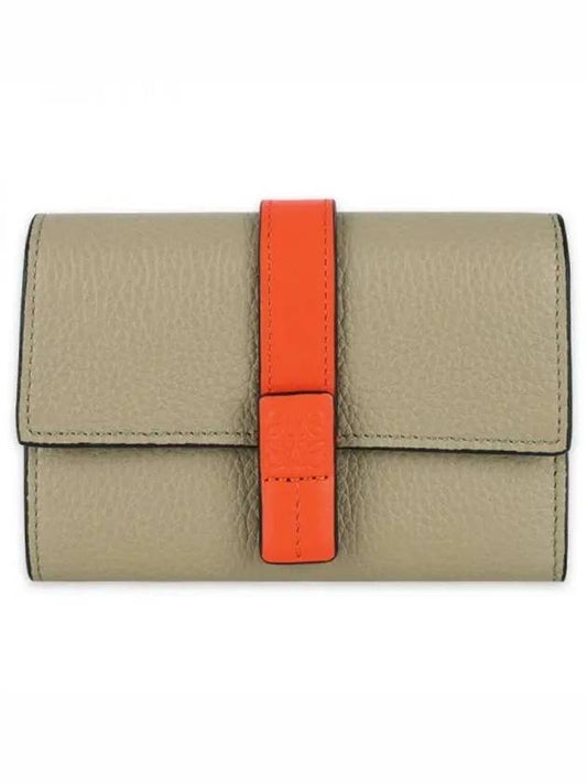 Soft Grain Small Vertical Calfskin Half Wallet Clay Green Orange - LOEWE - BALAAN 2