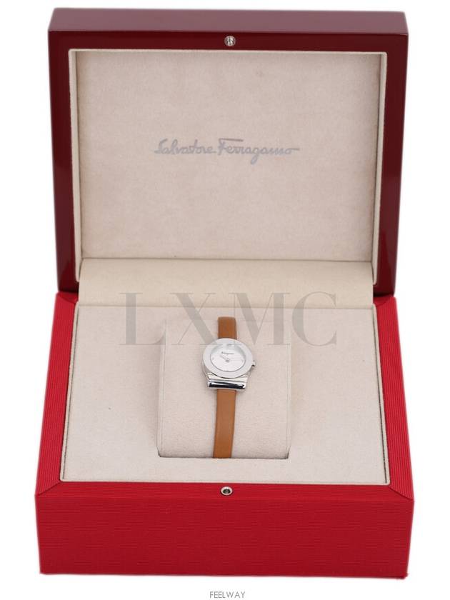 Ferragamo Ganzio Gancini watch brown leather silver plate - SALVATORE FERRAGAMO - BALAAN 10