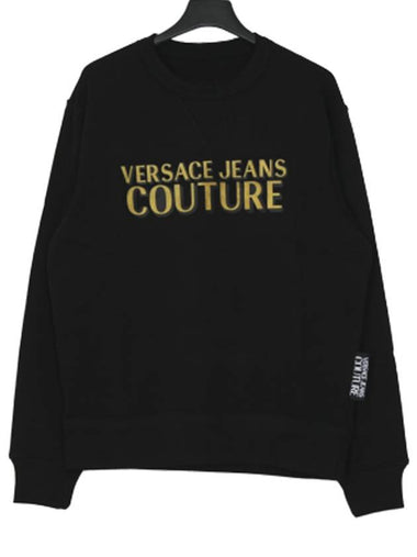 Lettering Men's Black Round Sweatshirt B7GVB7KJ - VERSACE - BALAAN 1