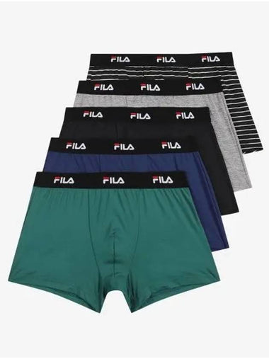 UNDERWEAR Linear Black Band Draw 5 Pack FI4DRG1104MBLK - FILA - BALAAN 1