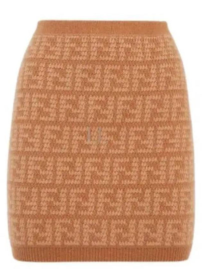 Cashmere H-Line Skirt Brown - FENDI - BALAAN 2