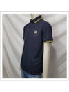 Men's Two Line Logo Patch PK Shirt Navy - STONE ISLAND - BALAAN.