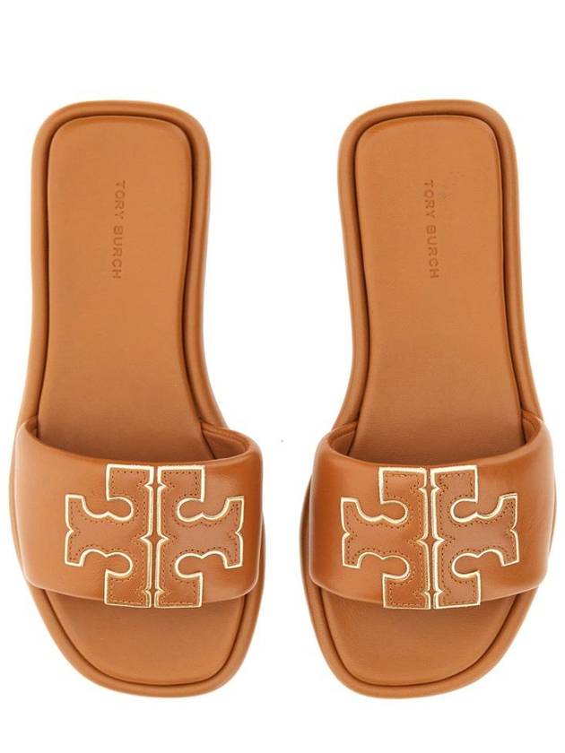 Double T Slide Slippers Brown - TORY BURCH - BALAAN 6