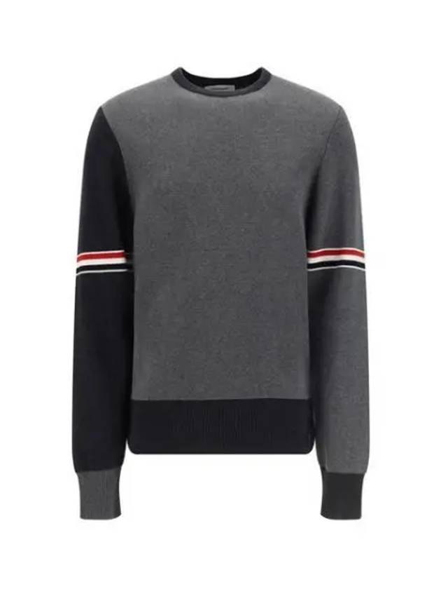 RWB Striped Crew Neck Knit Top Grey - THOM BROWNE - BALAAN 2