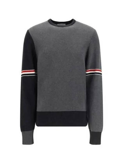 RWB Striped Crew Neck Knit Top Grey - THOM BROWNE - BALAAN 2