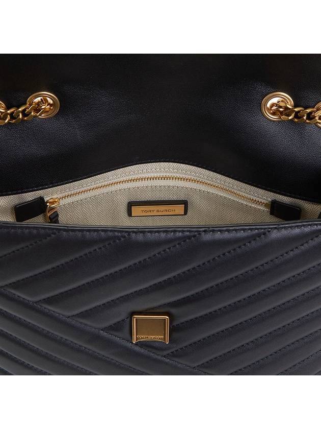 Kira Chevron Convertible Shoulder Bag Black - TORY BURCH - BALAAN 11