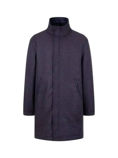 Men s Reversible Hidden Hood Wool Coat Navy 270390 - EMPORIO ARMANI - BALAAN 1