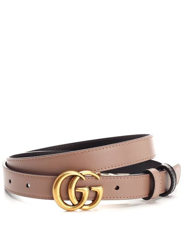 GG Marmont Reversible Thin Belt Pink Black - GUCCI - BALAAN 2