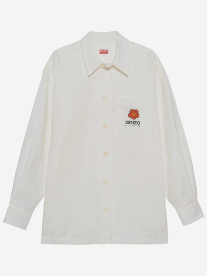 Boke Flower Embroidered Button Long Sleeve Shirt White - KENZO - BALAAN 2