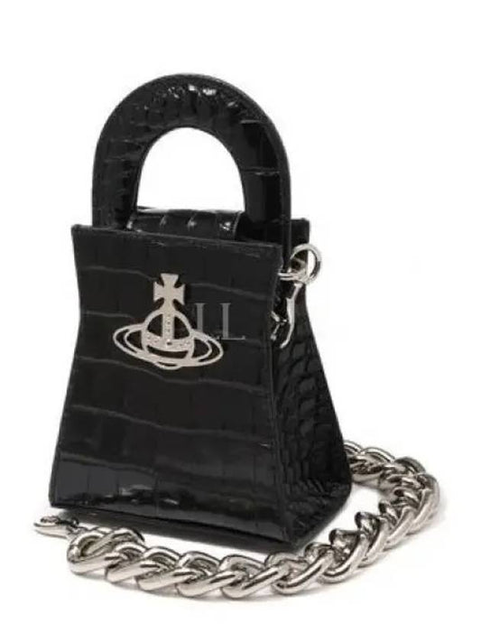 Kelly Small Leather Hand Tote Bag Black - VIVIENNE WESTWOOD - BALAAN 2