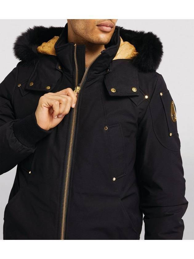 Ballistic Bomber Jacket Black Fox Fur Gold Metal Black - MOOSE KNUCKLES - BALAAN 4