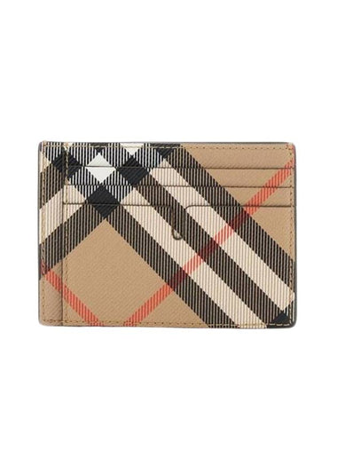 Check Card Wallet Beige - BURBERRY - BALAAN 1