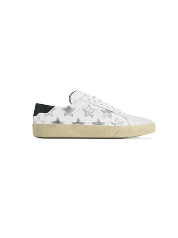 Star Leather Patch Low Top Sneakers White - SAINT LAURENT - BALAAN 1