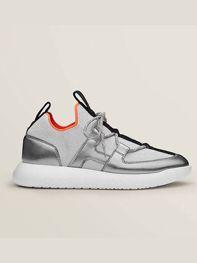 Duel Metallic Low Top Sneakers Silver - HERMES - BALAAN 3