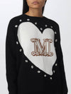 Women's Panaria Logo Long Sleeve Cashmere Knit Top Black - MAX MARA - BALAAN 6