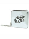 Metallic Logo Print Card Wallet Silver - ACNE STUDIOS - BALAAN 2