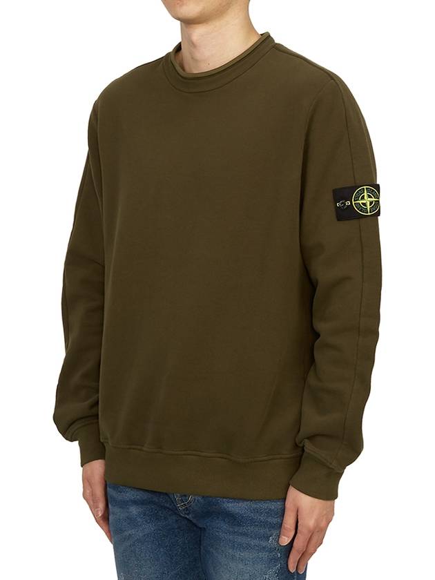 Stretch Cotton Fleece Mock Turtleneck Sweatshirt Olive Green - STONE ISLAND - BALAAN 3