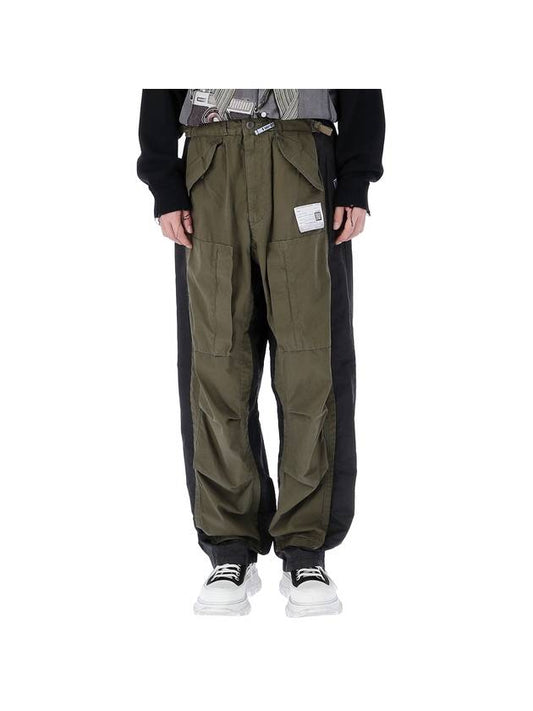 Logo Patch Two-tone Cargo Wide Pants Black - MIHARA YASUHIRO - BALAAN 1