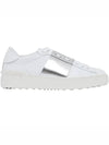 Hidden Strap Rockstud Low-Top Sneakers White Silver - VALENTINO - BALAAN 1