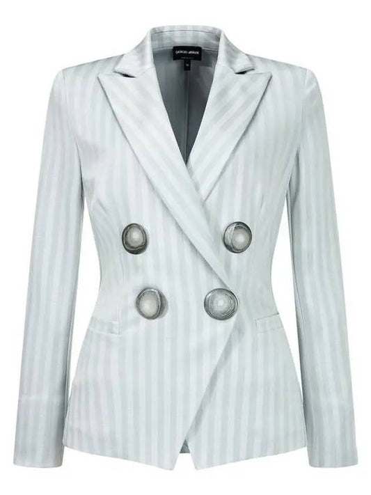 Women Big Double Button Stretch Jacket Mint - GIORGIO ARMANI - BALAAN 1