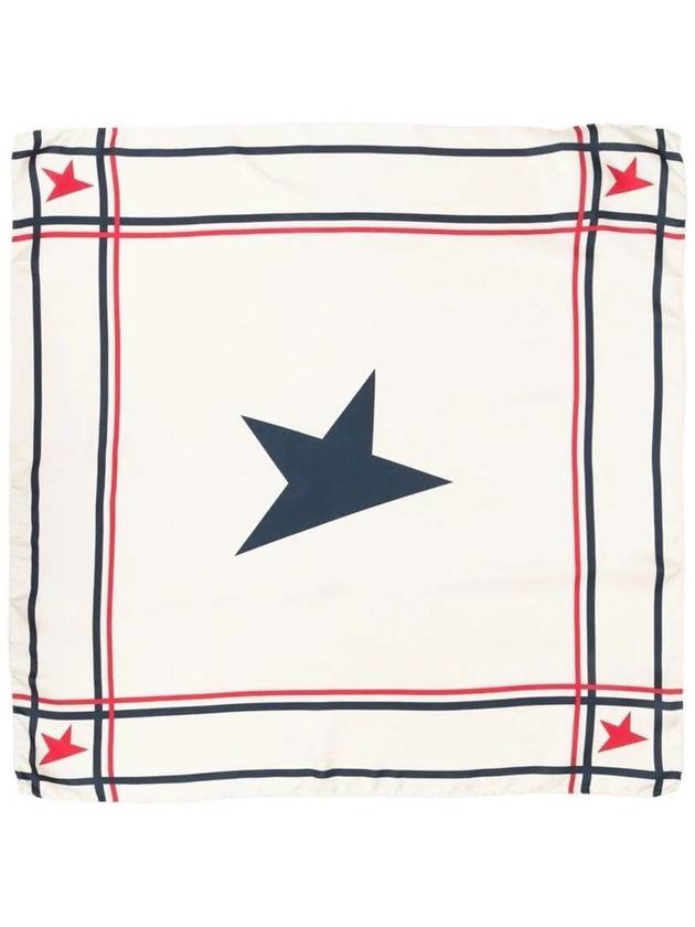 Star Logo Striped Silk Scarf Ivory - GOLDEN GOOSE - BALAAN 4