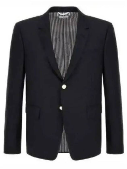 Super 120S Wool Twill Single Breasted Classic Jacket Navy - THOM BROWNE - BALAAN 2