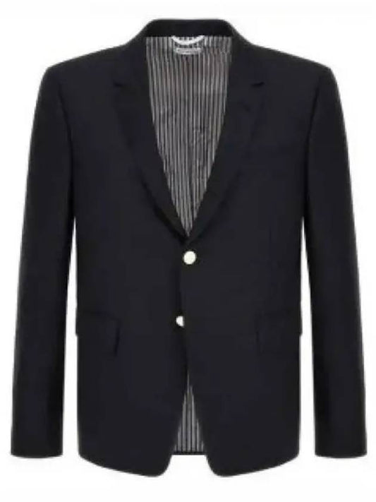 Super 120S Wool Twill Single Breasted Classic Jacket Navy - THOM BROWNE - BALAAN 2