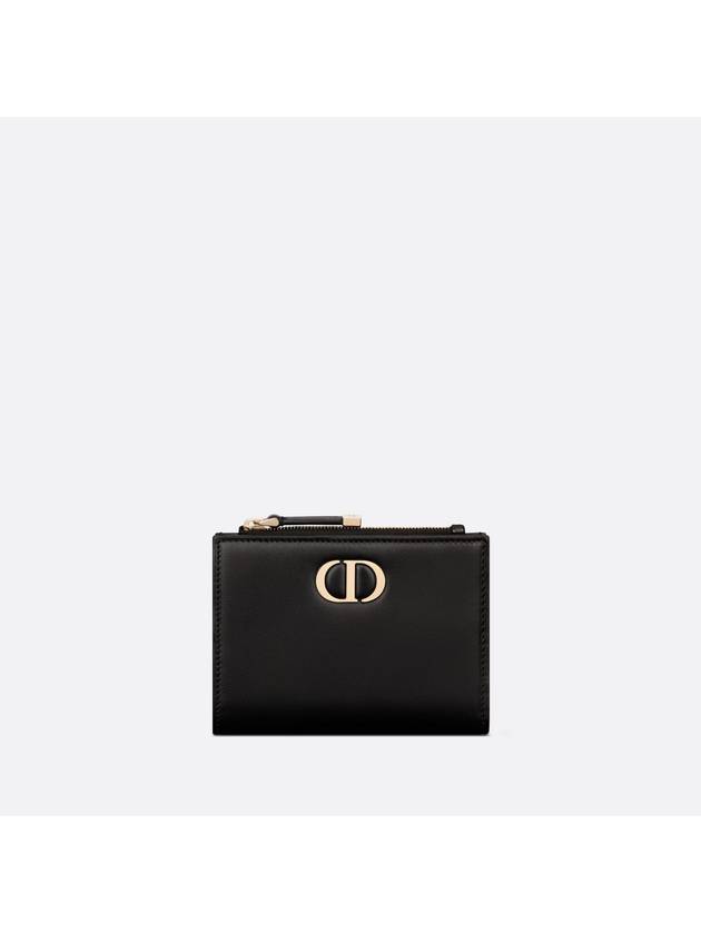 30 Montaigne Dahlia Half Wallet Black - DIOR - BALAAN 1