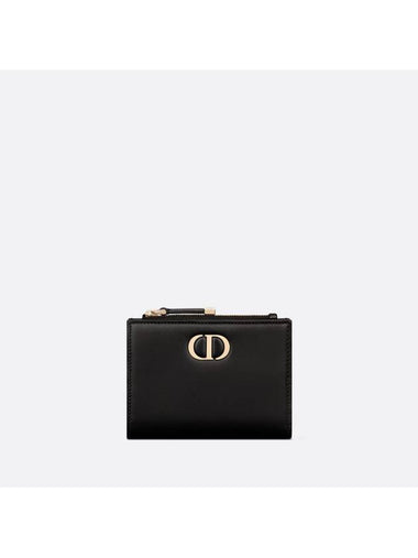 30 Montaigne Dahlia Half Wallet Black - DIOR - BALAAN 1