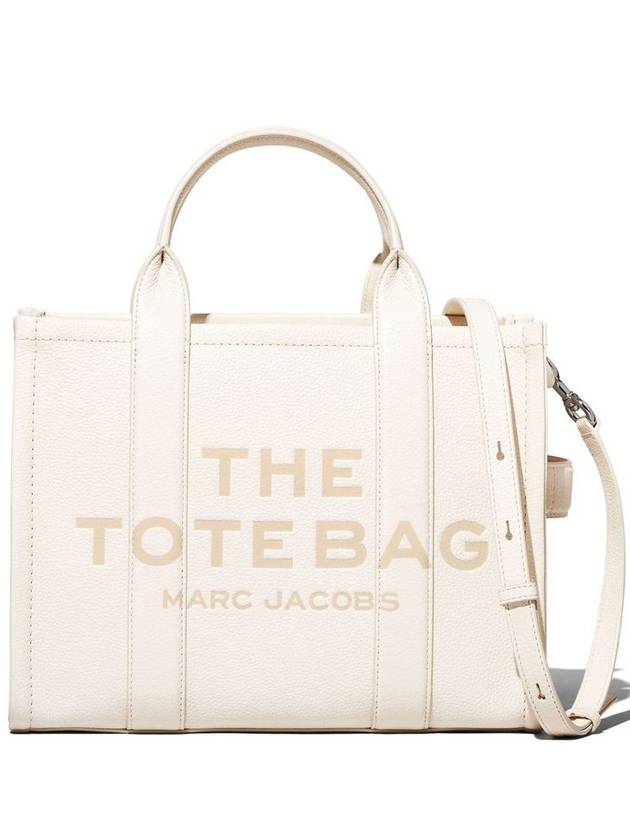 Logo Medium Leather Tote Bag Ivory - MARC JACOBS - BALAAN 2