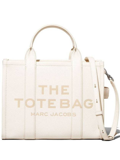 Logo Medium Leather Tote Bag Ivory - MARC JACOBS - BALAAN 2