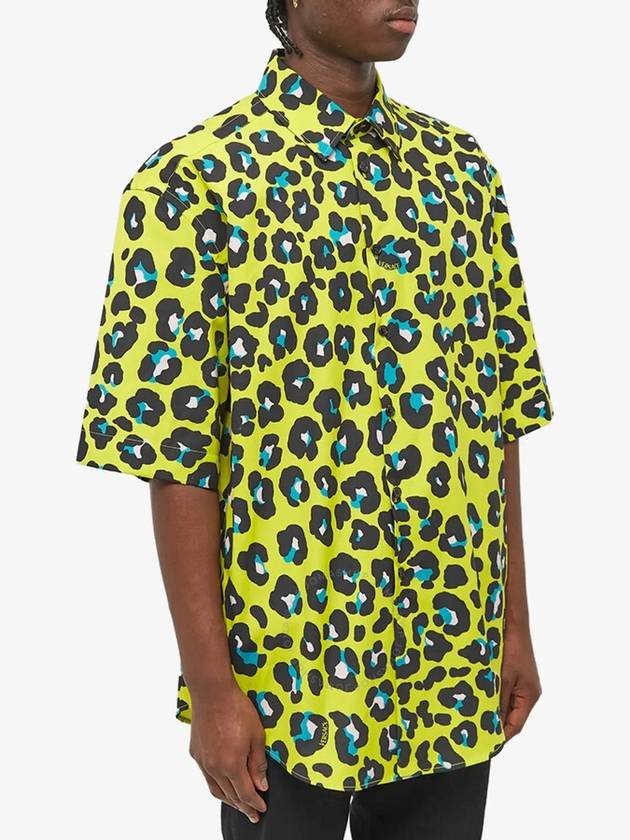 Daisy Leopard Short Sleeve Shirt - VERSACE - BALAAN 3