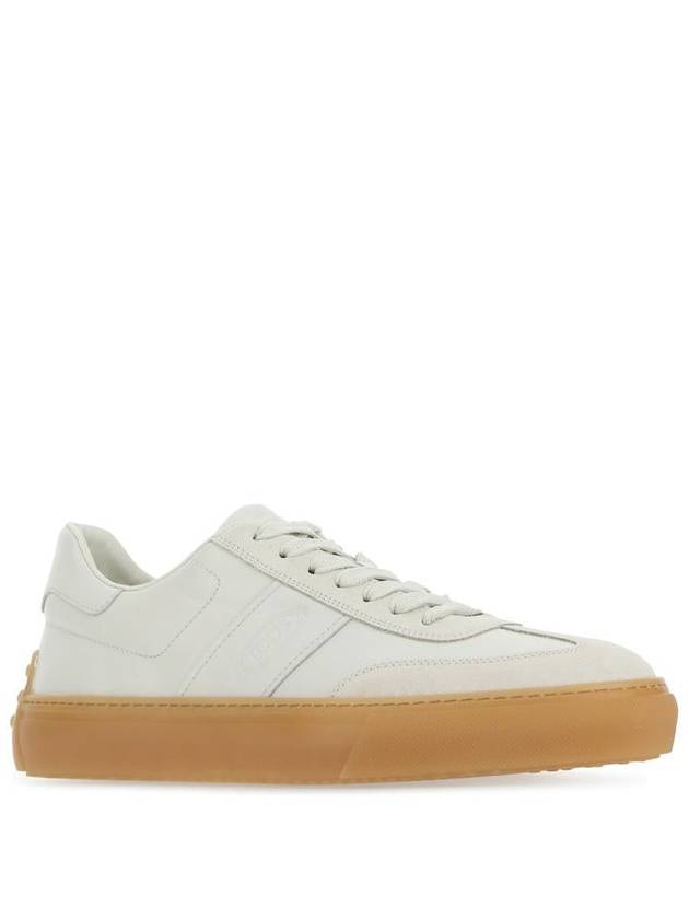 Round Toe Leather Low Top Sneakers White - TOD'S - BALAAN 3