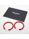 Round Earrings Red - SAINT LAURENT - BALAAN 8