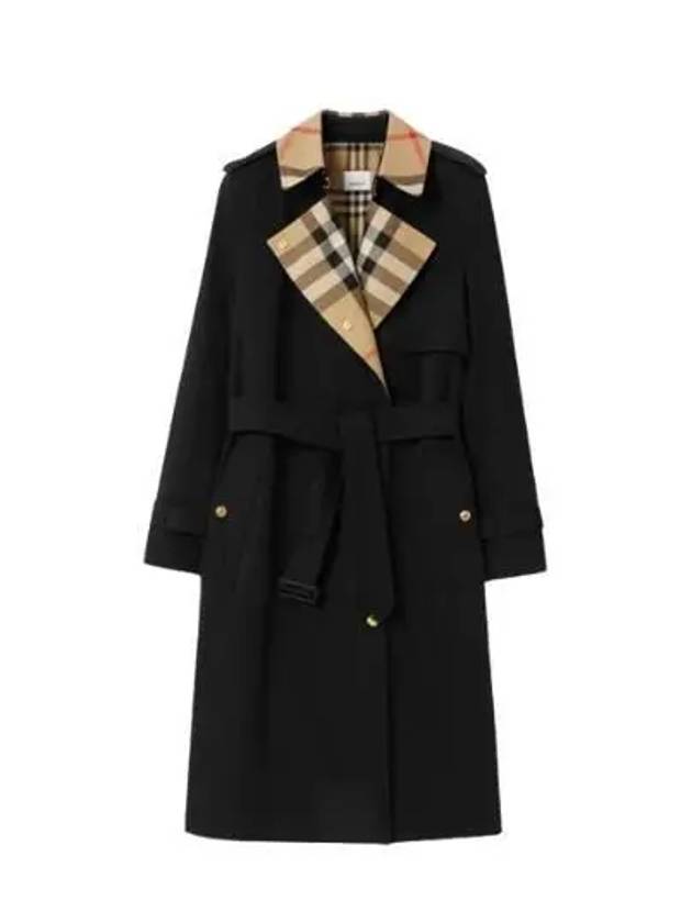 Check Panel Gabardine Trench Coat Black - BURBERRY - BALAAN 2