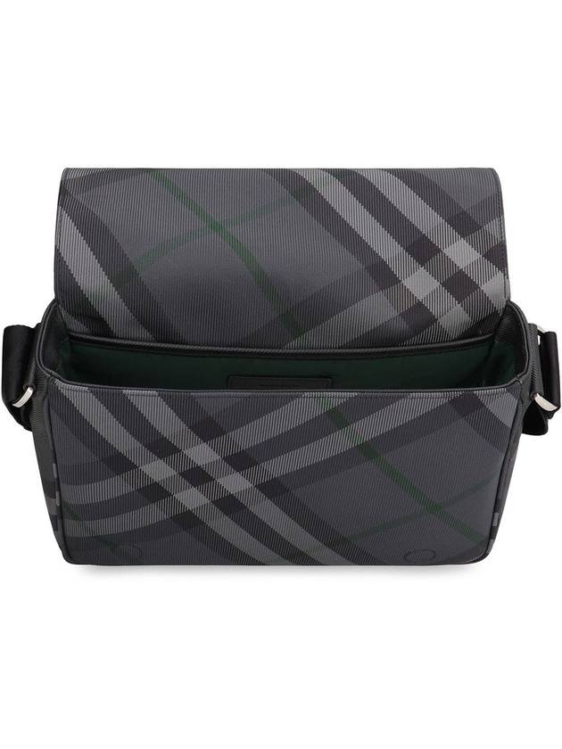 Grid Check Messenger Bag Charcoal - BURBERRY - BALAAN 6