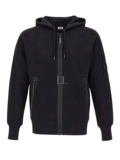 Diagonal Raised Fleece Hooded Jacket Black - CP COMPANY - BALAAN 2