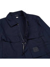 Metropolis Series Gabardine Pocket Long Sleeve Shirt Navy - CP COMPANY - BALAAN 8