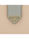 Small Smooth Saffiano Leather Half Wallet Grey - PRADA - BALAAN 8