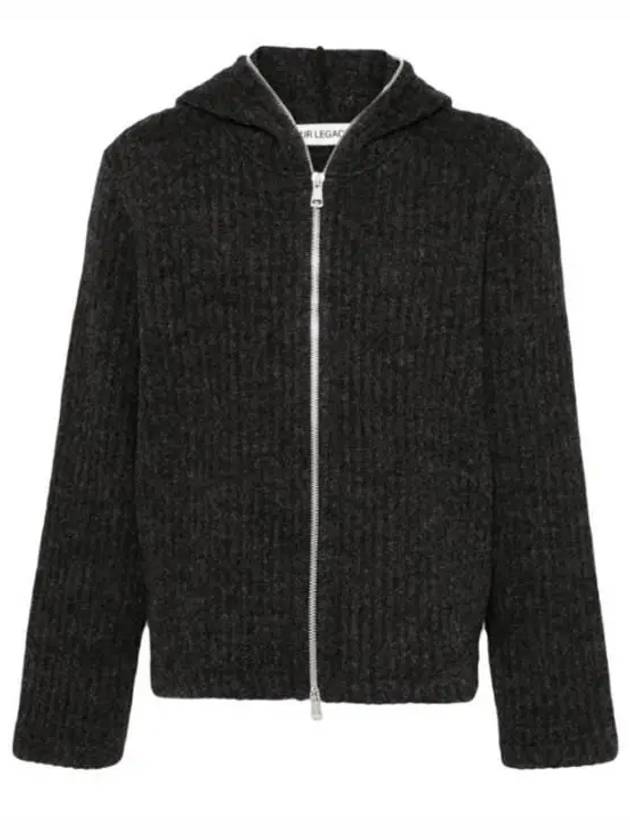 Rib Wool Hooded Cardigan Grey - OUR LEGACY - BALAAN 2